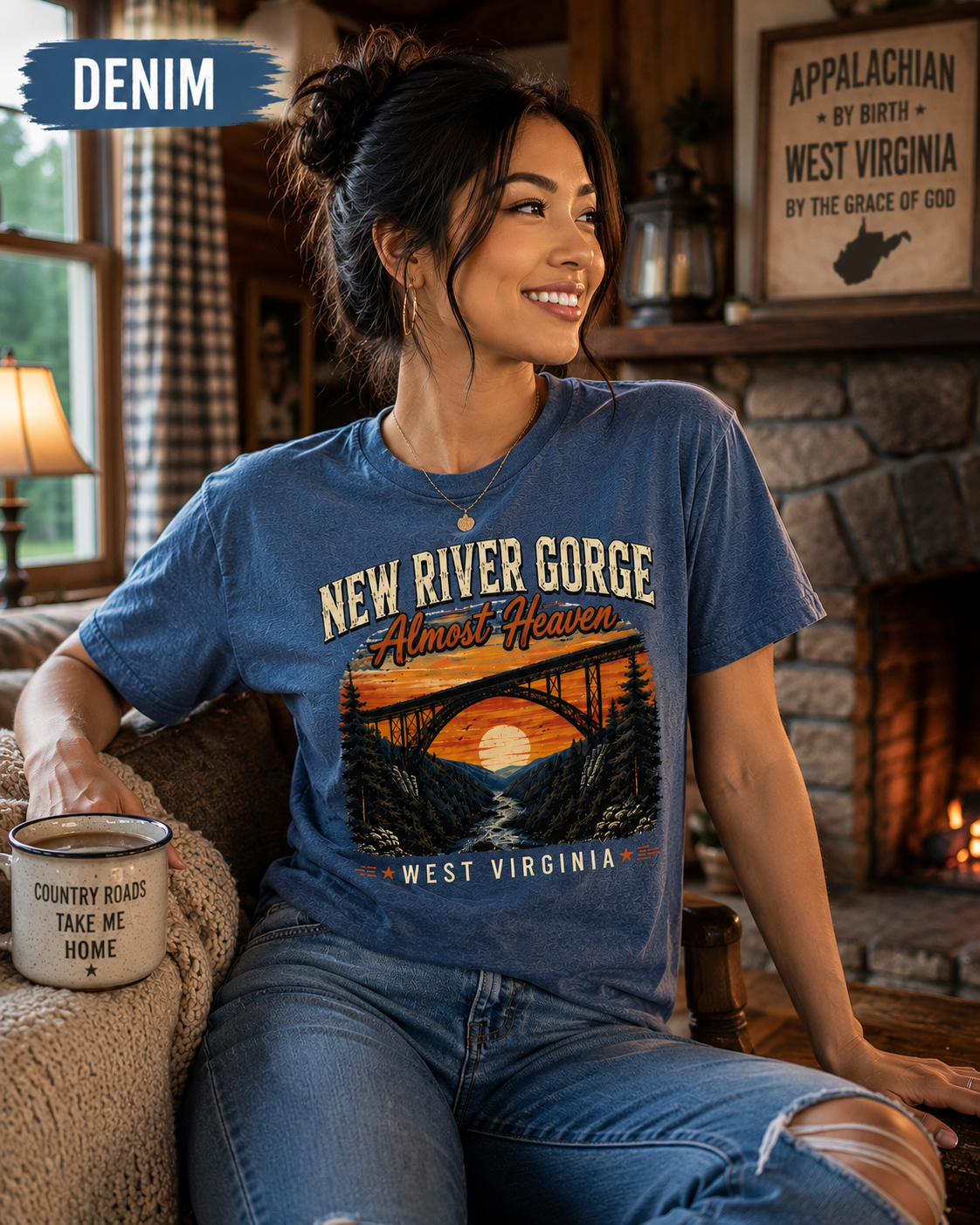 New River Gorge Almost Heaven Tee – Vintage West Virginia Shirt