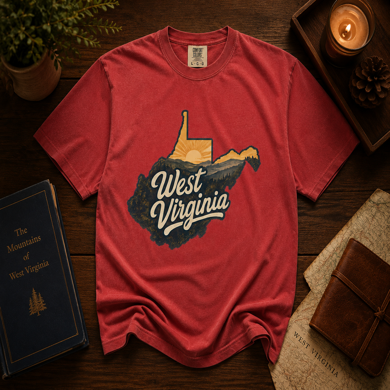 Vintage West Virginia Mountain Sunset Comfort Colors T-Shirt