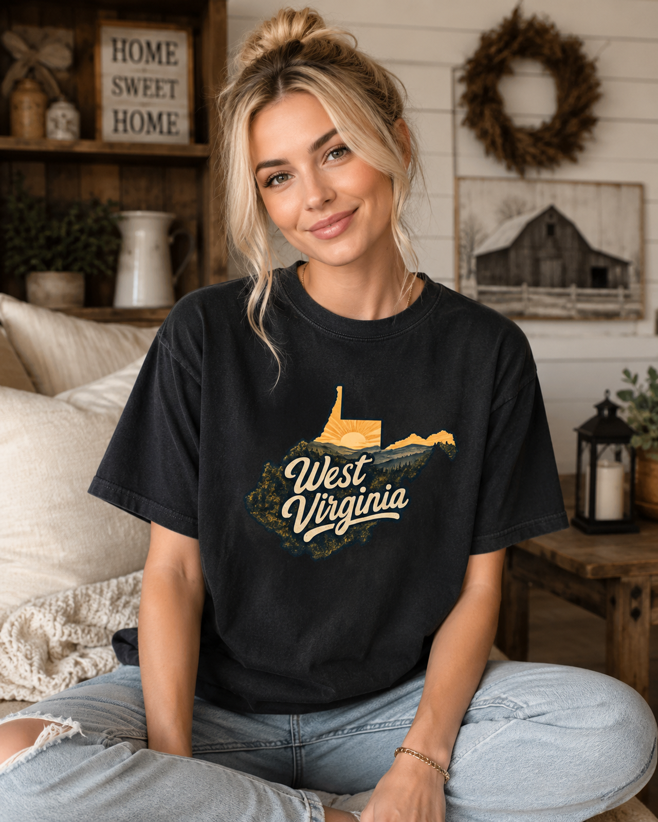 Vintage West Virginia Mountain Sunset Comfort Colors T-Shirt