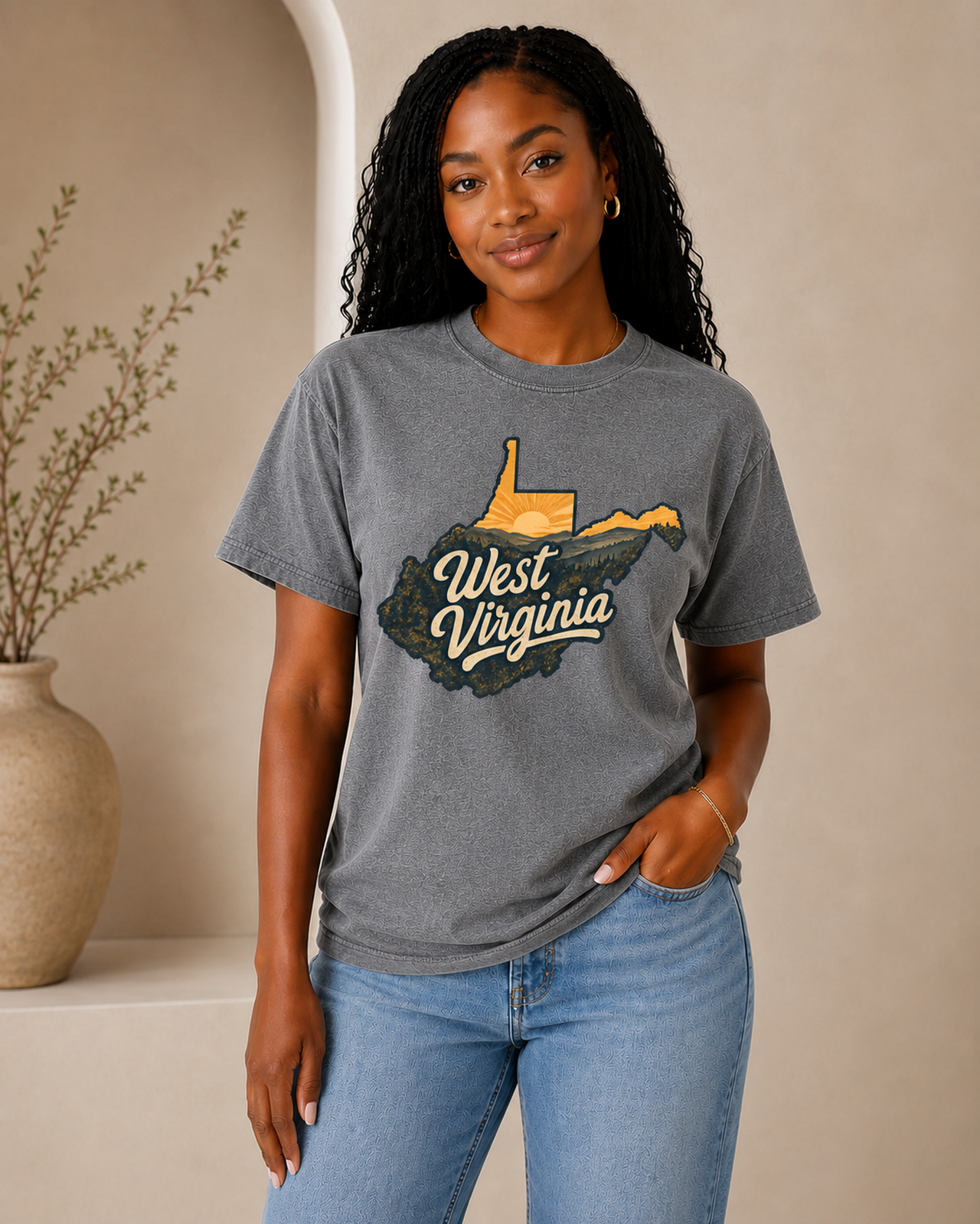 Vintage West Virginia Mountain Sunset Comfort Colors T-Shirt