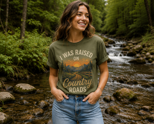 Country Roads Premium Comfort Colors T Shirt