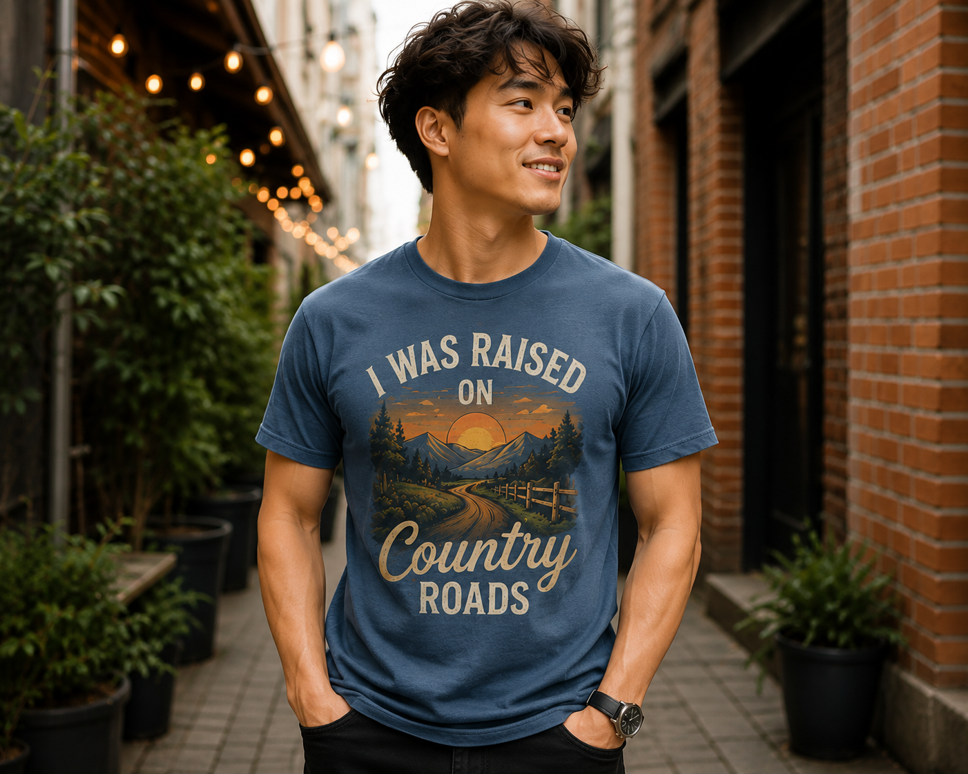 Raised On Country Roads West Virginia T-Shirt