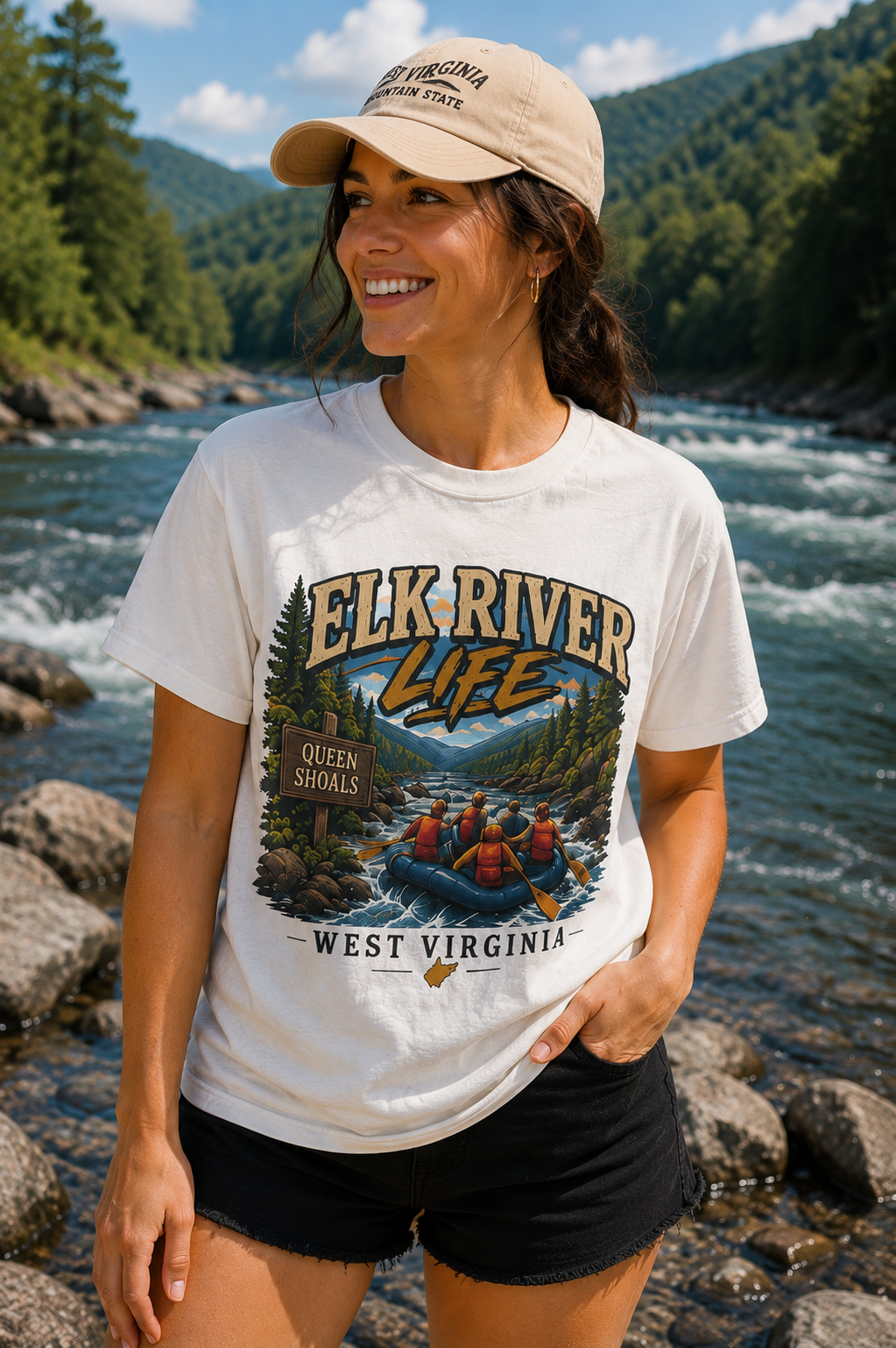 Elk River Life Comfort Colors Tee — West Virginia Canoe & Rafting Graphic T-Shirt